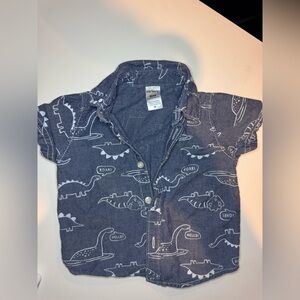 Carter's Gray Dinosaur Print Button Down Shirt